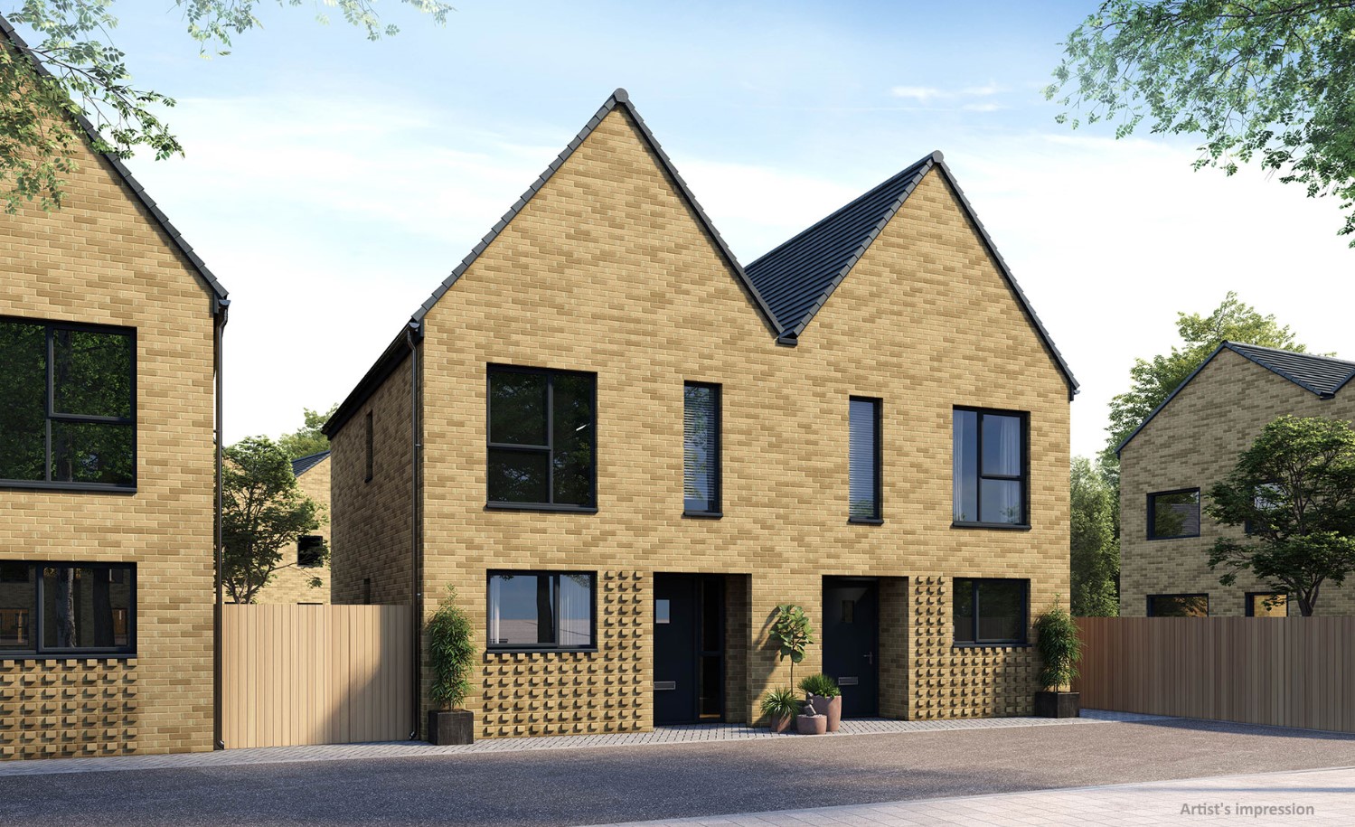 CGI of semi-detached home in Whitefield Brook   